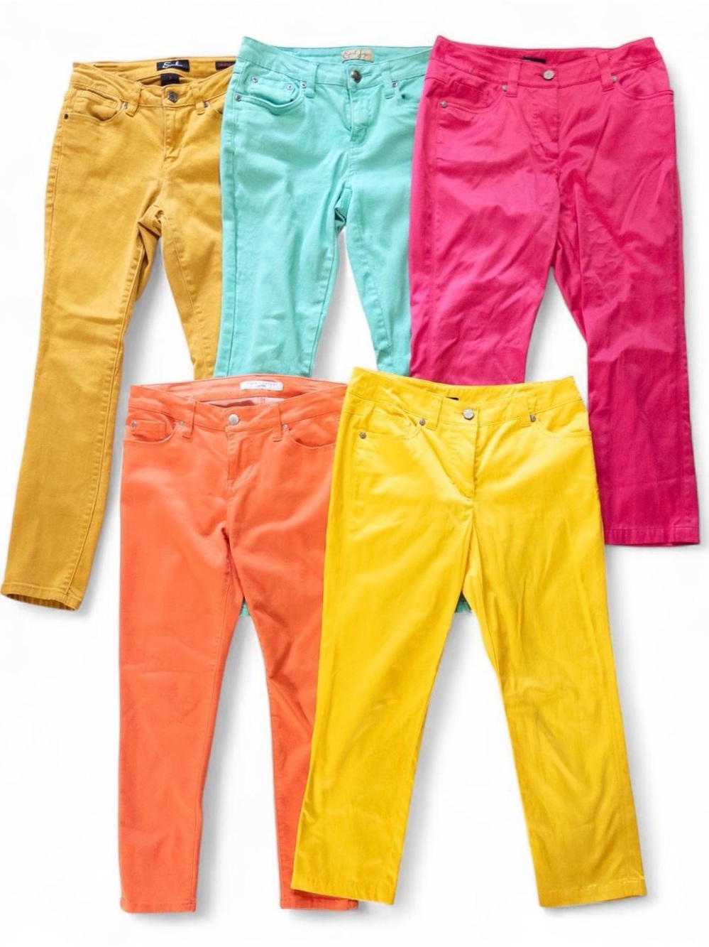 Colorful Skinny Pants Bundle Size 2 Earl Jean E39 Lot of 5